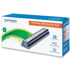 Manhattan 10 Port USB Hub Hi Speed USB Desktop