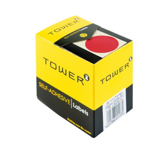 Tower Round 250 Red Dot Roll Labels