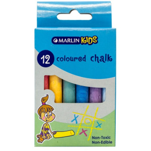 Marlin Kids Coloured Chalk Pack of 12 Non