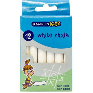 Marlin Kids White Chalk Pack of 12 Non