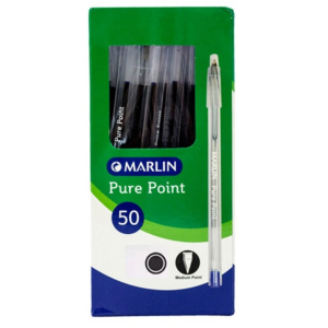 Marlin Pure Point Transparent Barrel Pen Black