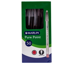 Marlin Pure Point Transparent Barrel Pen Red Ink
