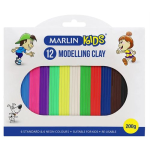 Marlin Kids Modelling Clay 200g 12 Colours –Non
