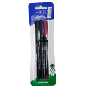 Marlin Precision Fineliner Pens Assorted colour