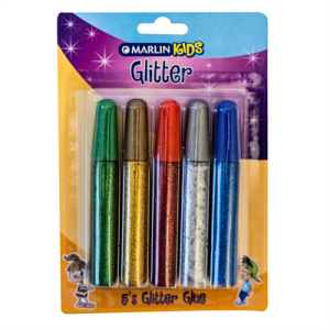 Marlin Kids Glitter Glue 10ml 5's