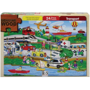 RGS 24 Piece A4 Wooden Puzzle 24pc Transport