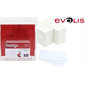 Evolis CR80 Blank 100 Pack PVC White Cards