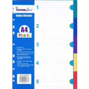 Brainware Interstat PVC A4 Colour Index Numeric 1