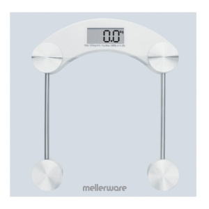 Mellerware Glass Bathroom Scale 180kg 3v Retail