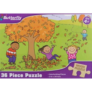 Butterfly 36 Piece A4 Wooden Puzzle Autumn