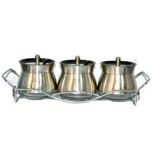 Totally 4pc condiment set with stand