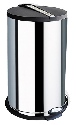 Totally 12 Litre Black Top And Foot Pedal Round