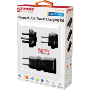 Promate Traverse Multiregional Travel USB Charger