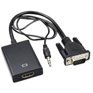 Barkan VGA Male To HDMI Female Adaptor with 3.5