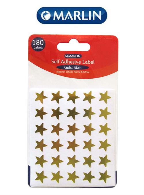 Marlin Self Adhesive Labels 180 Gold Stars Marlin Self Adhesive Labels 180 Gold Stars