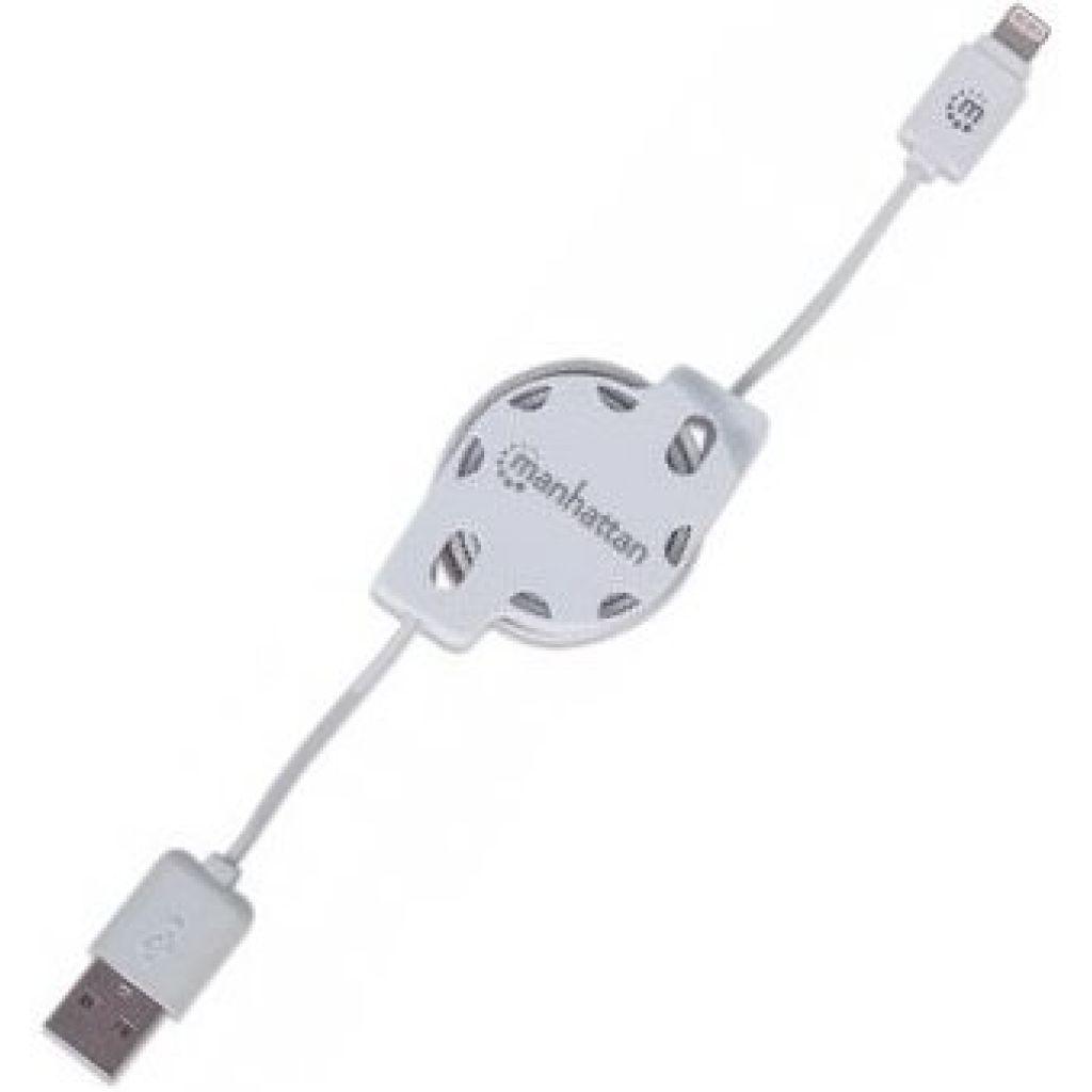 Manhattan iLynk Lightning Cable Retractable 1m White