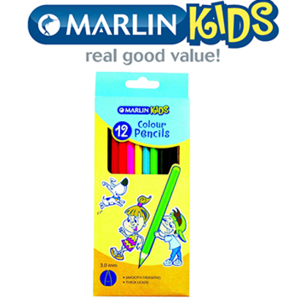 Marlin Kids Long 12 Pack Colour Pencils