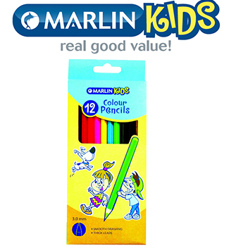 Marlin Kids Long 12 Pack Colour Pencils Marlin Kids Long 12 Pack Colour Pencils