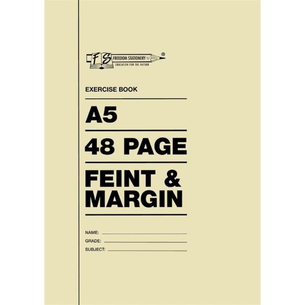 Freedom A5 48 Pages Exercise Book Feint And Margin 5 Pack
