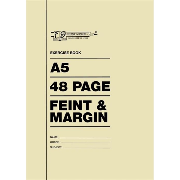 Freedom A5 48 Pages Exercise Book Feint And Margin 5 Pack