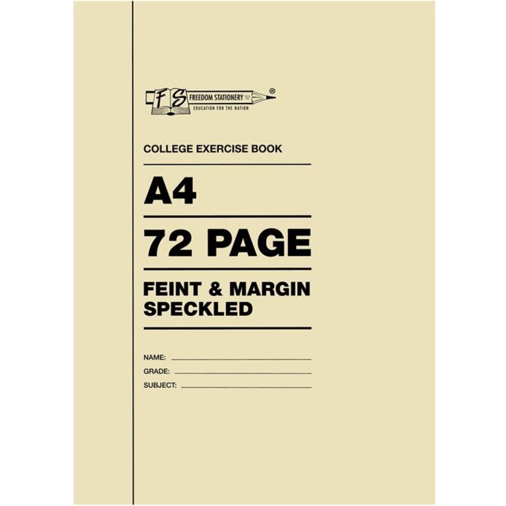 Freedom A4 College Exercise Book Feint and Margin 72 Page