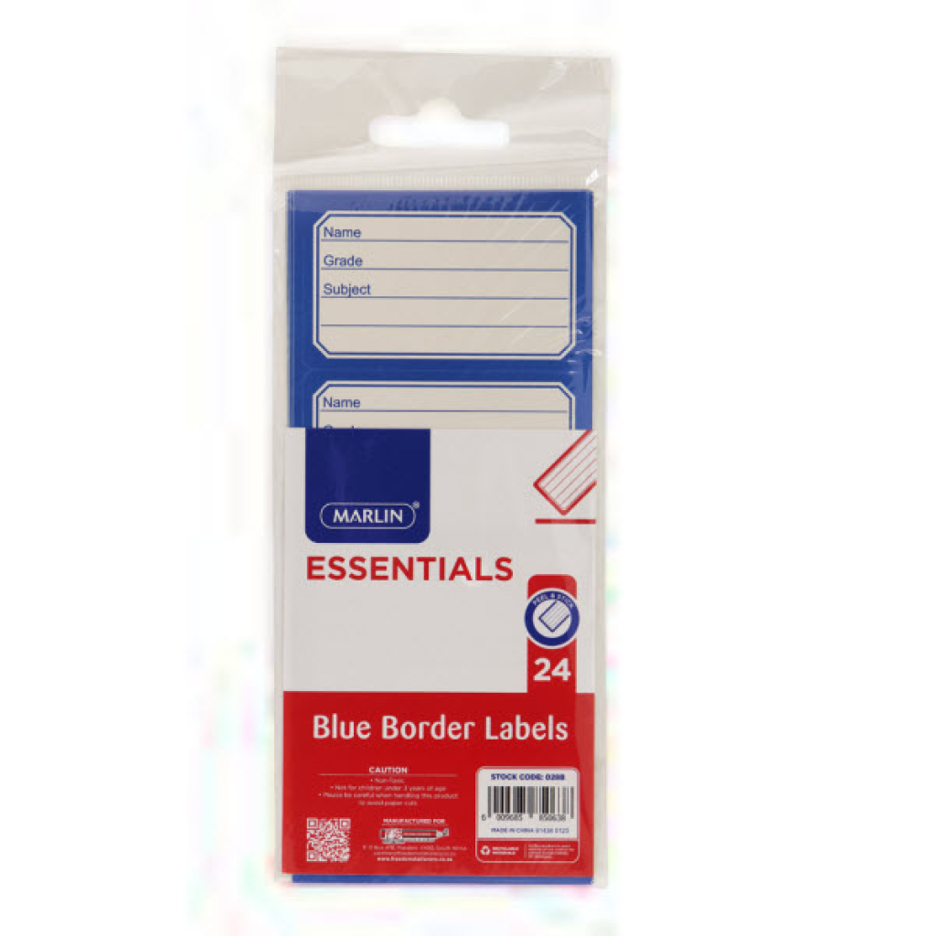 Marlin Border Labels Blue 24 Labels