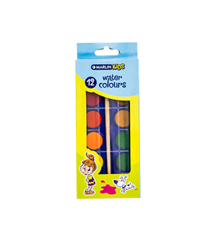 Marlin Kids 12 Water Colours with Brush Marlin Kids 12 Water Colours with Brush