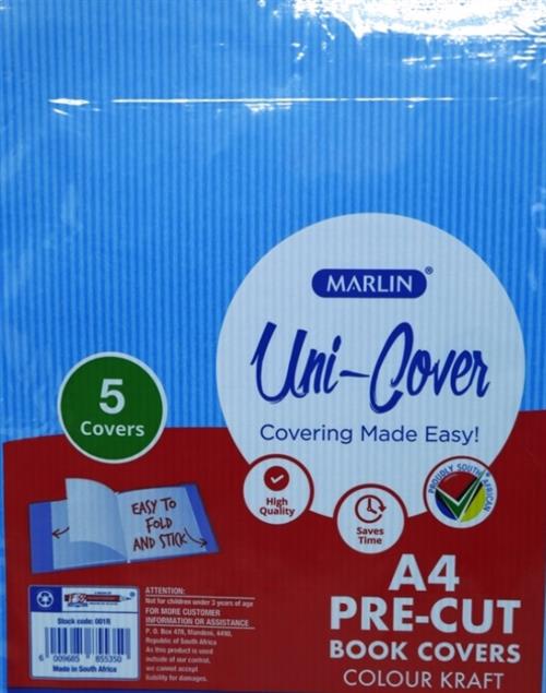 Marlin Kids A4 Precut Book Cover Blue 5 Pack Marlin Kids A4 Precut Book Cover Blue 5 Pack
