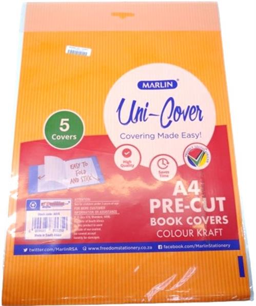 Marlin Kids A4 Precut Book Cover Orange 5 Pack Marlin Kids A4 Precut Book Cover Orange 5 Pack
