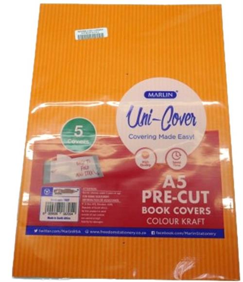 Marlin Kids A5 Precut Book Cover Orange 5 Pack Marlin Kids A5 Precut Book Cover Orange 5 Pack