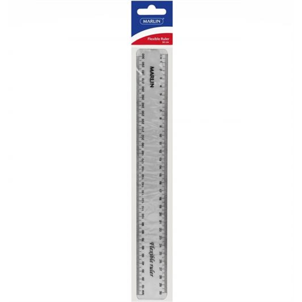 Marlin Flexible 30cm Ruler Clear