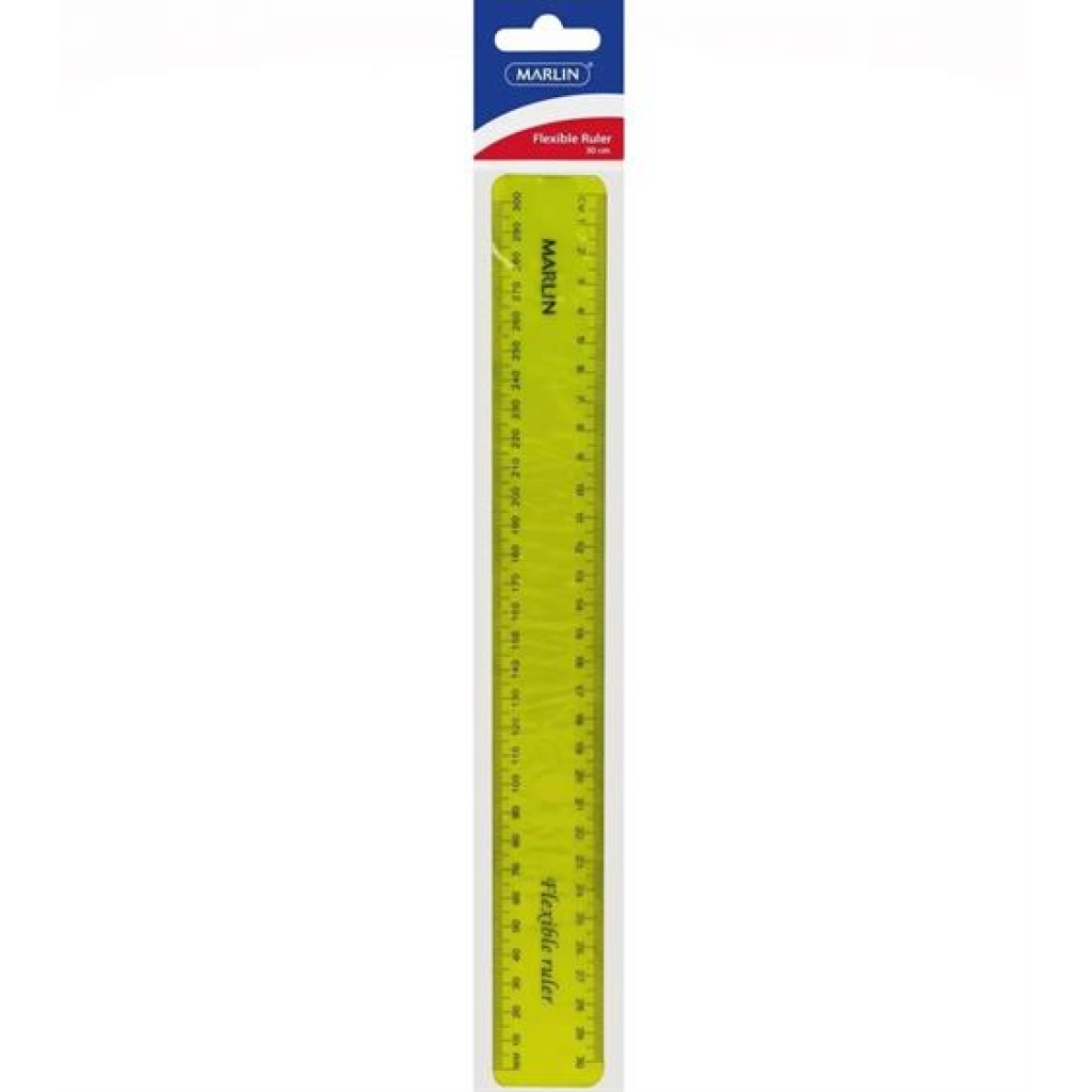 Marlin Flexible 30cm Ruler Yellow