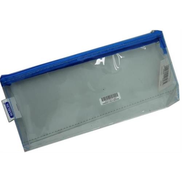 Marlin Clear PVC 23cm Pencil Bag Blue Zip 23cm x 11cm
