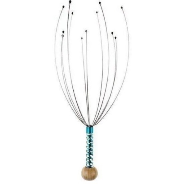 Casey 12 Fingers Head and Scalp Hand-Held Manual Massager Blue