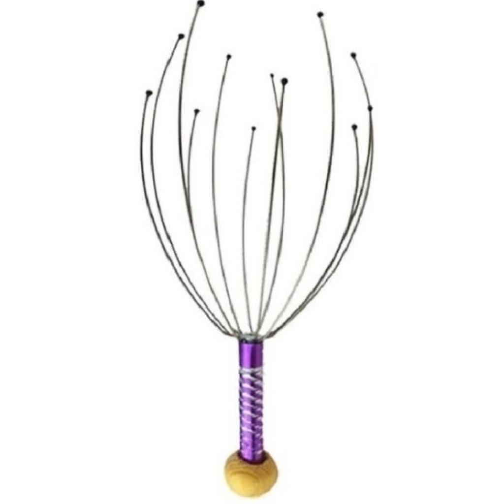 Casey Purple 12 Fingers Head And Scalp Hand Held Manual Massager
