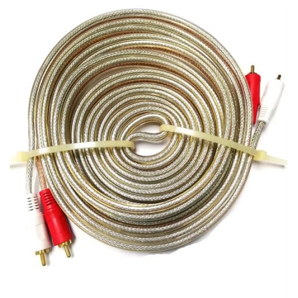 Geeko 5m Braided Dual Cinch RCA Audio Cable