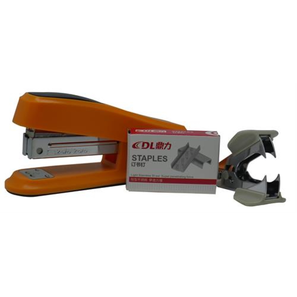 DLOffice Basic Mini Half Strip Stapler Set Orange