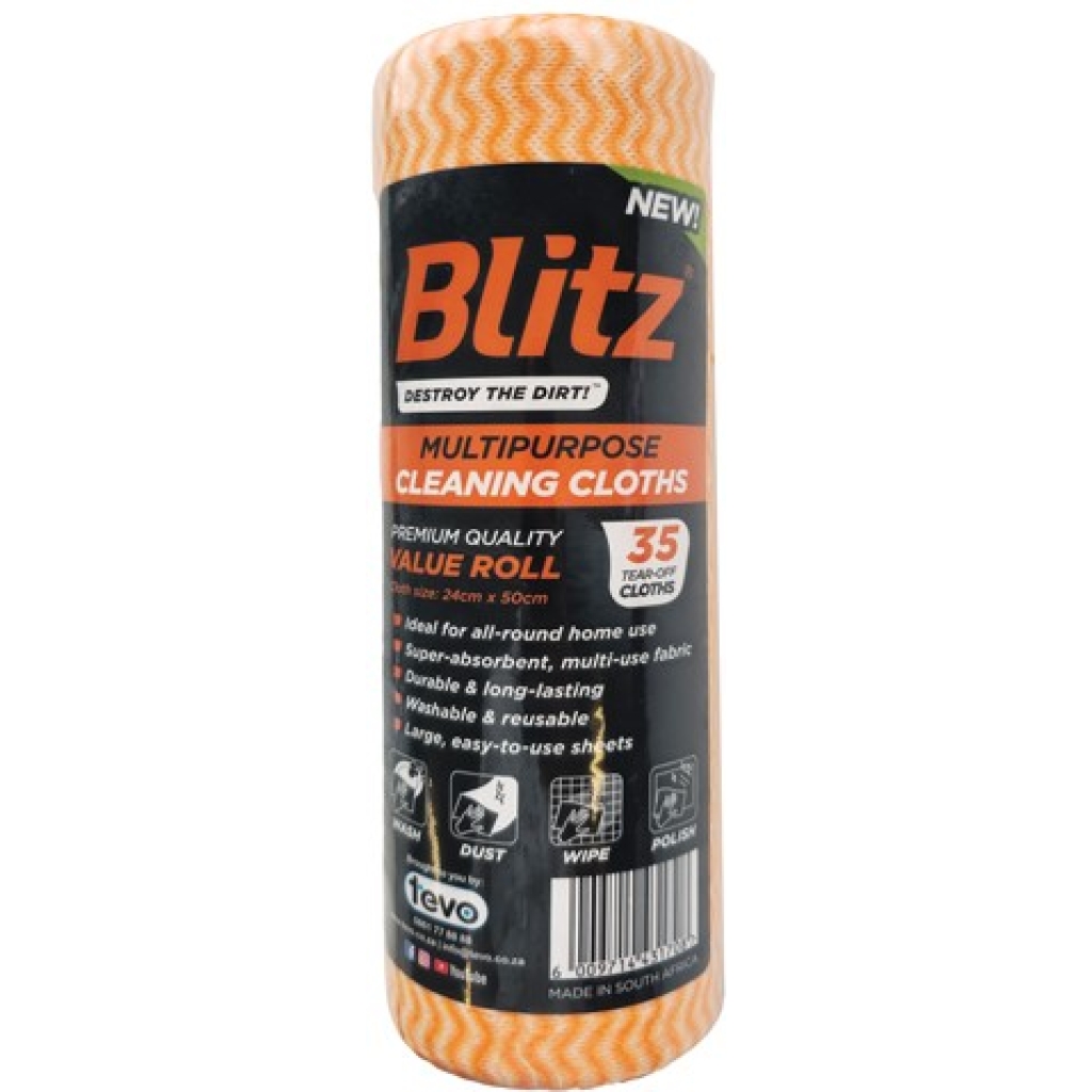 Tevo Blitz 35 Pack Roll Premium Multipurpose cleaning Cloths