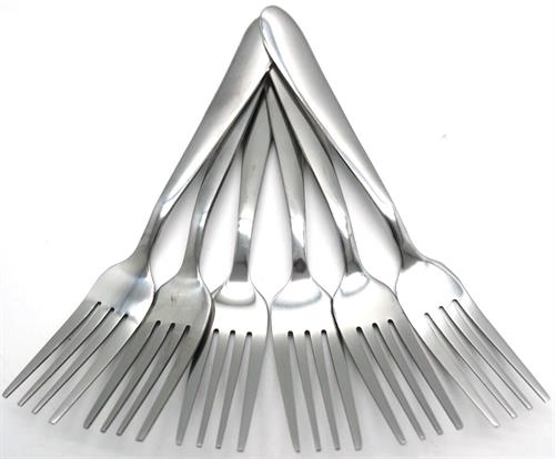 Casey Catering 6 Piece Stainless Steel Dinner Dessert Forks -Plain Design Casey Catering 6 Piece Stainless Steel Dinner Dessert Forks -Plain Design