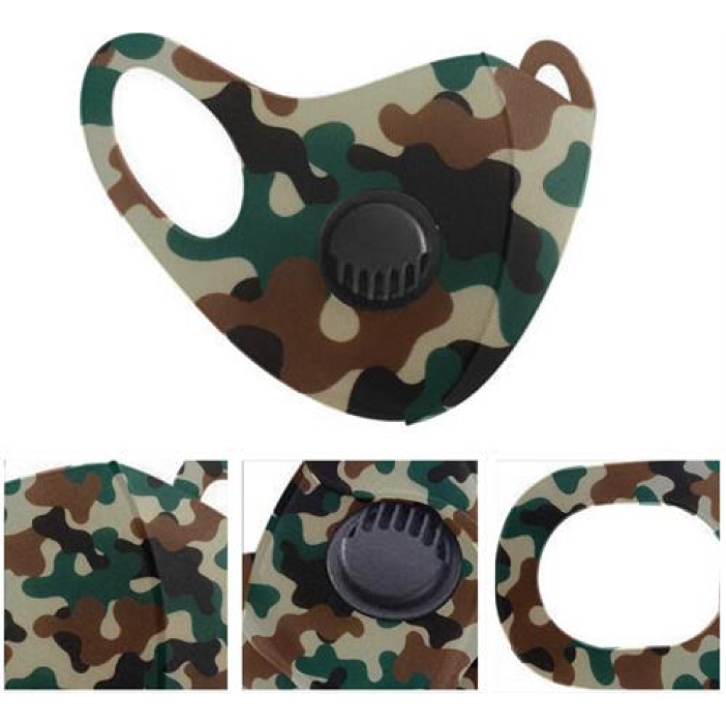 Casey Reusable 3D Structured Unisex Dual Layer Face Masks - Green, Black, and Brown