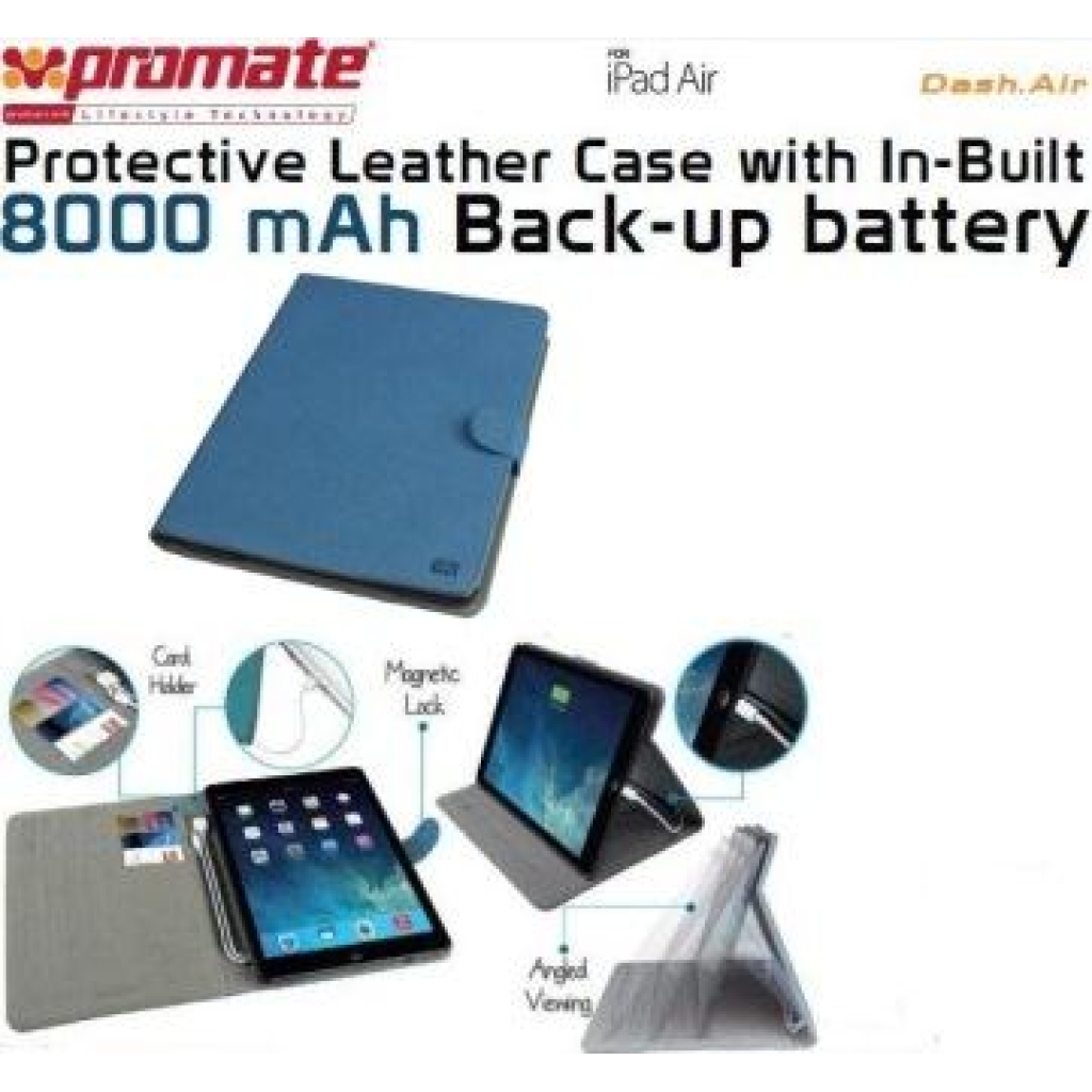 Promate Blue Dash-Air Protective Leather Case