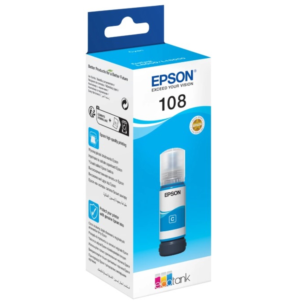 Epson 108 EcoTank 70Ml Ink Cyan Bottle