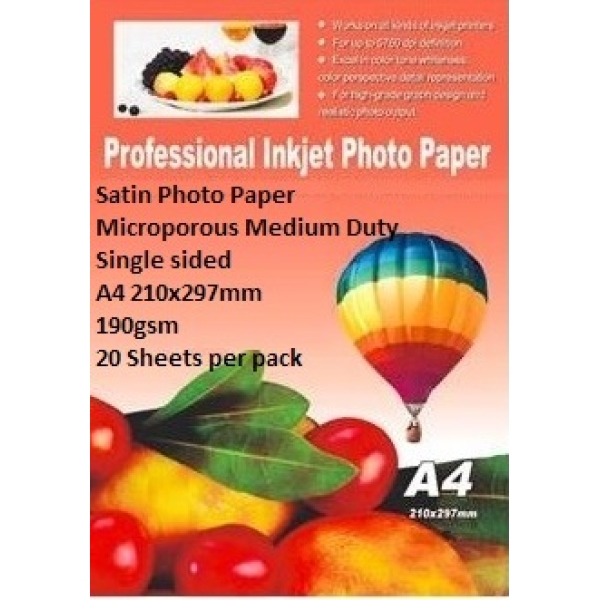 E-Box Satin Photo Paper- Microporous Coated Medium Duty