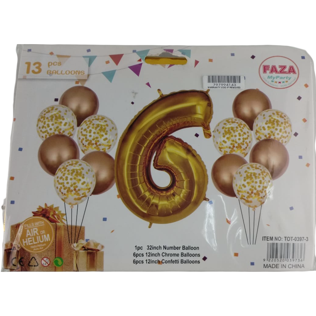 Casey 13pc Gold and White Balloon Set Nr 6