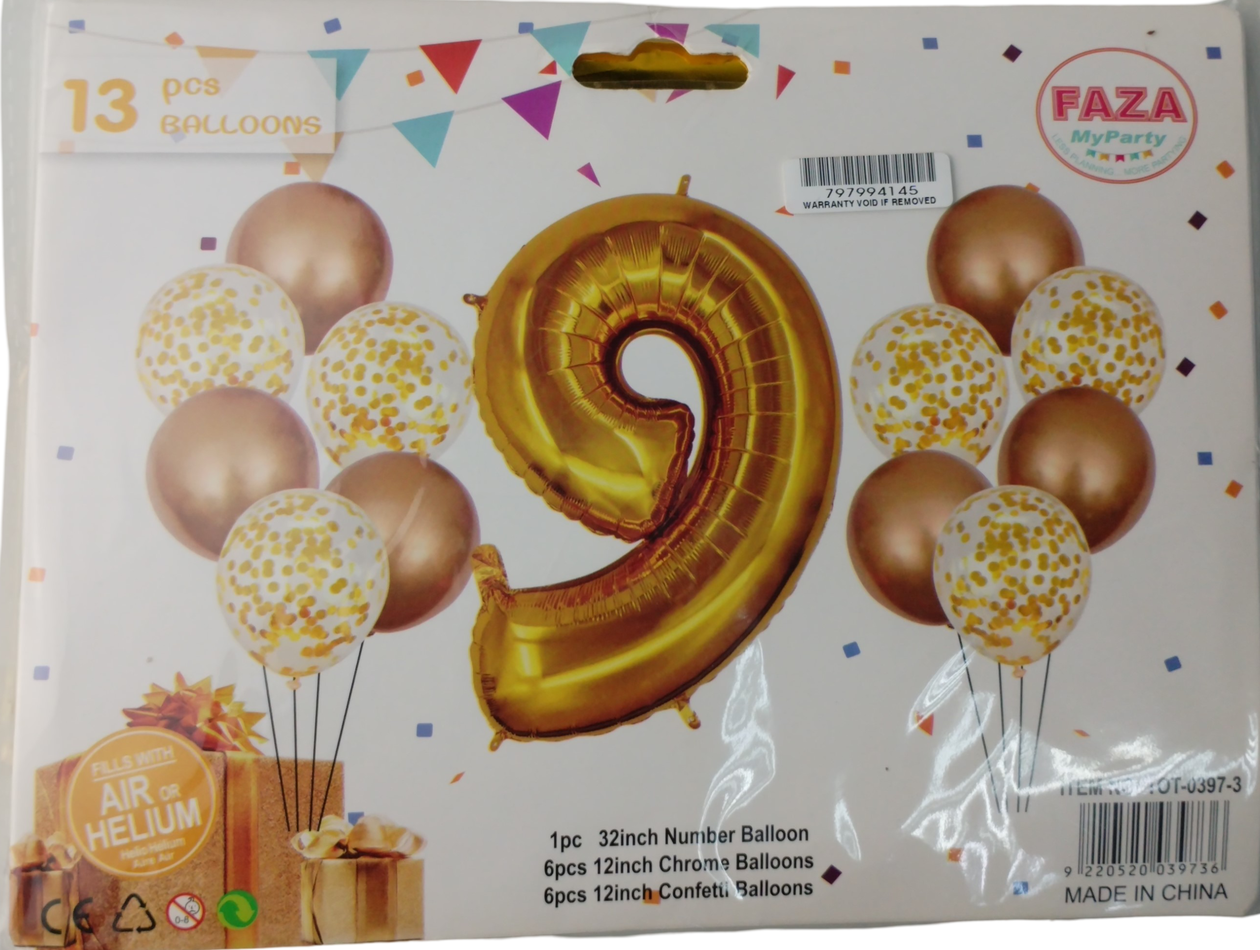Casey 13pc Gold and White Balloon Set Nr 9 Casey 13pc Gold and White Balloon Set Nr 9
