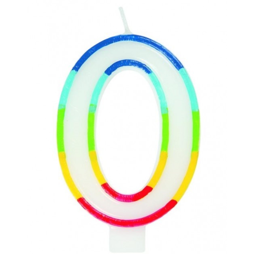 Casey 7cm Multicolor Numerical Birthday Candle Nr.0