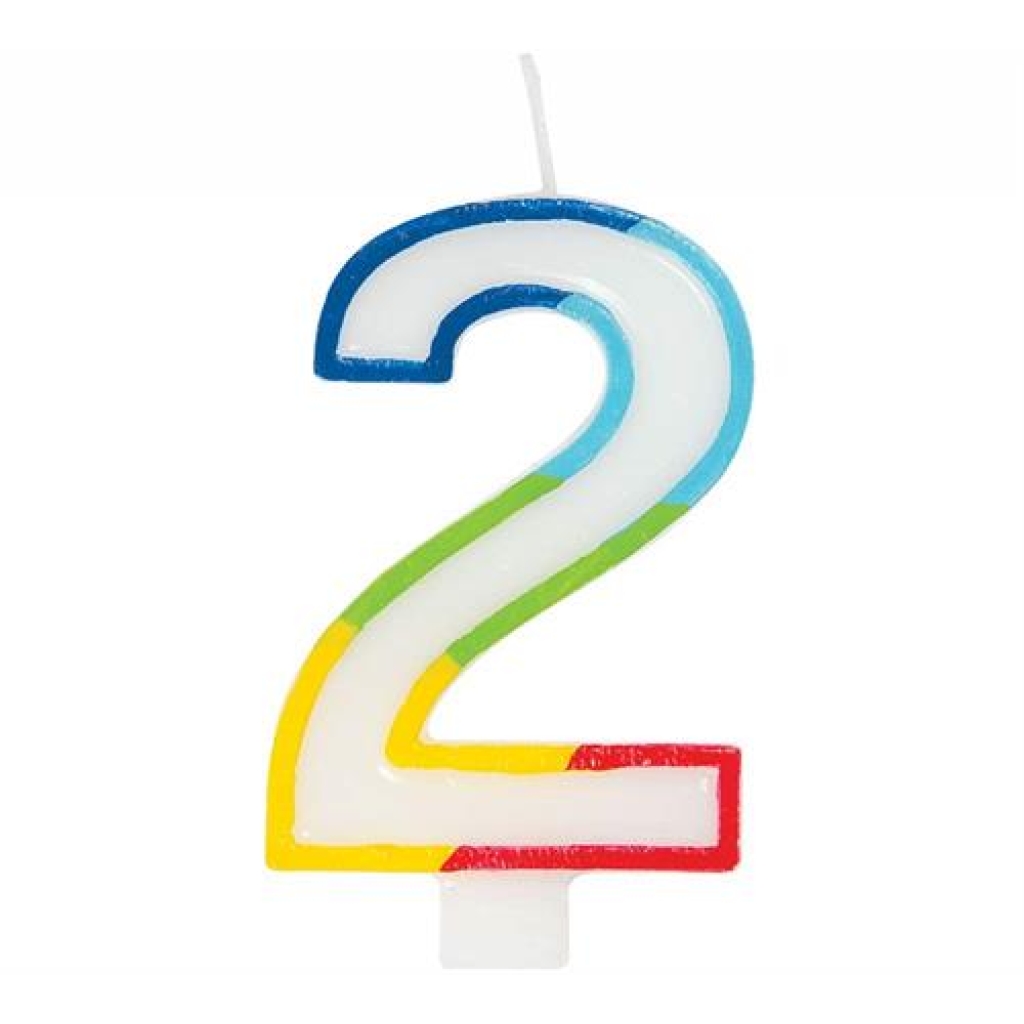 Casey 7cm Multicolor Numerical Birthday Candle Nr.2