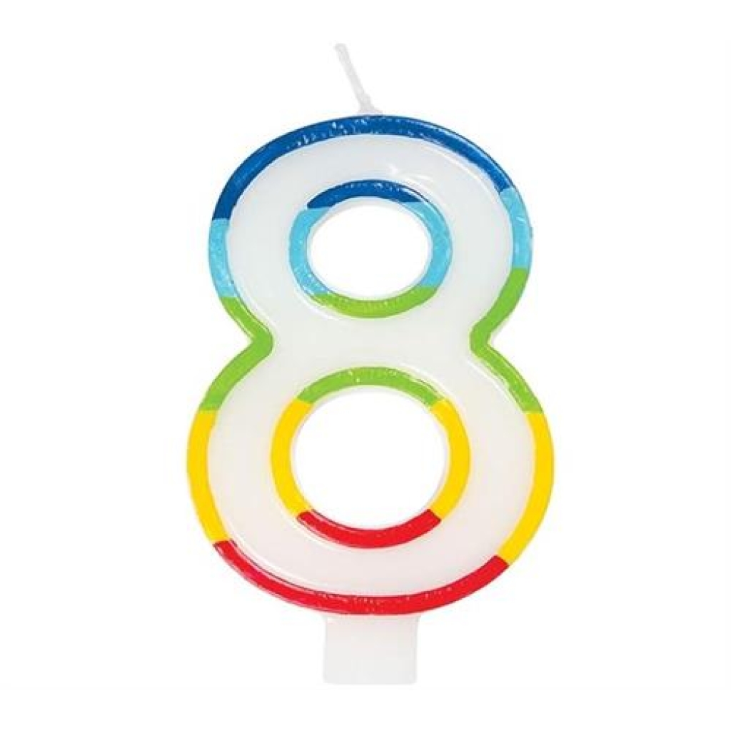 Casey 7cm Multicolor Numerical Birthday Candle Nr.8