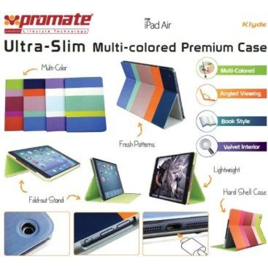 Promate Blue Klyde-Ultra-Slim Multi-colored Premium Case