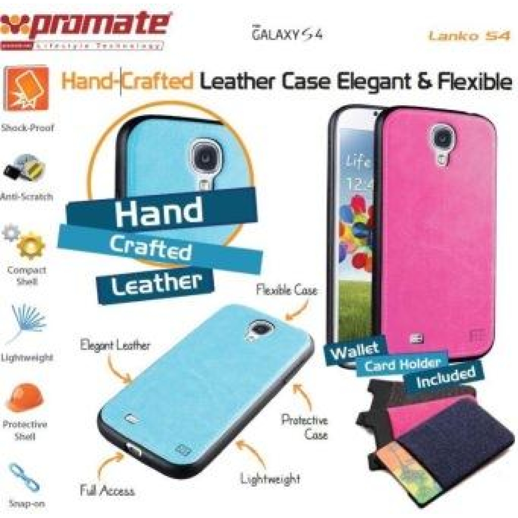 Promate Black Lanko.S4 Hand Crafted Leather Case
